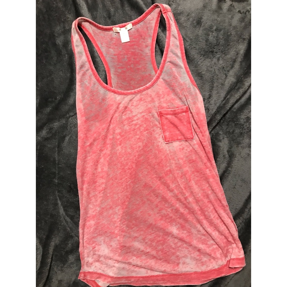 Heathered Coral Pocket Tank Top